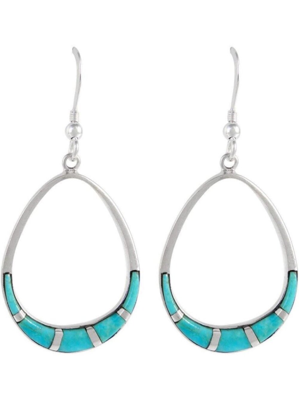 925 Sterling Silver Pear-Shape Drop Earrings with Genuine Gemstones - Elegant